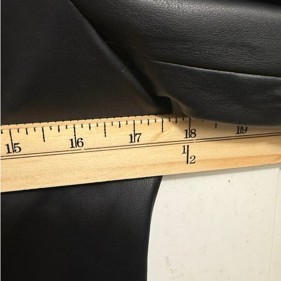 Alfani Women’s Black Faux Leather Zip Front Jacket Size Small Sleek Moto Style - Picture 10 of 12